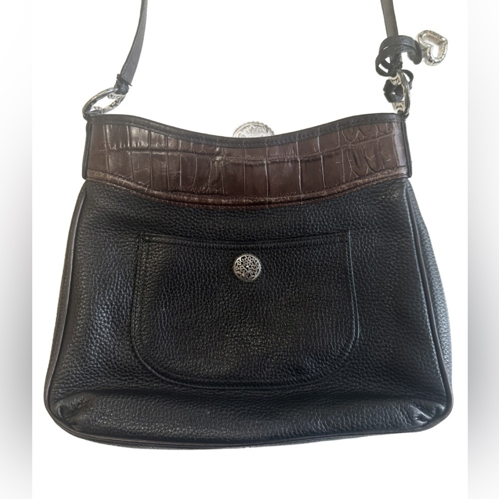 Brighton Black and Brown Leather Shoulder Bag